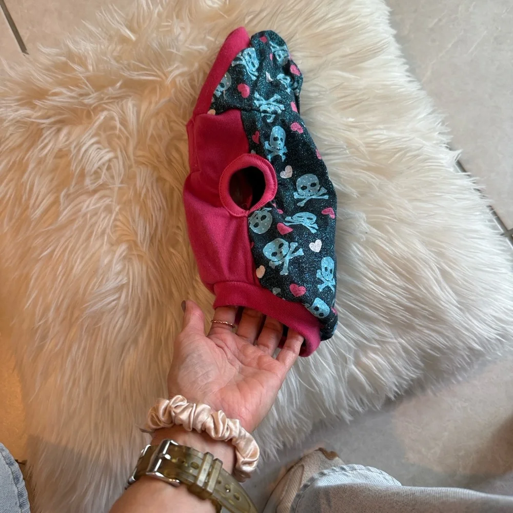 Stylish Pink and Blue Cat Hoodie